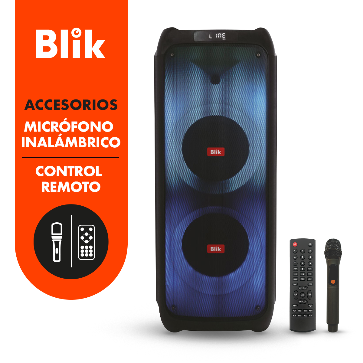 Parlante All In One Blik Megasound4 con Micrófono