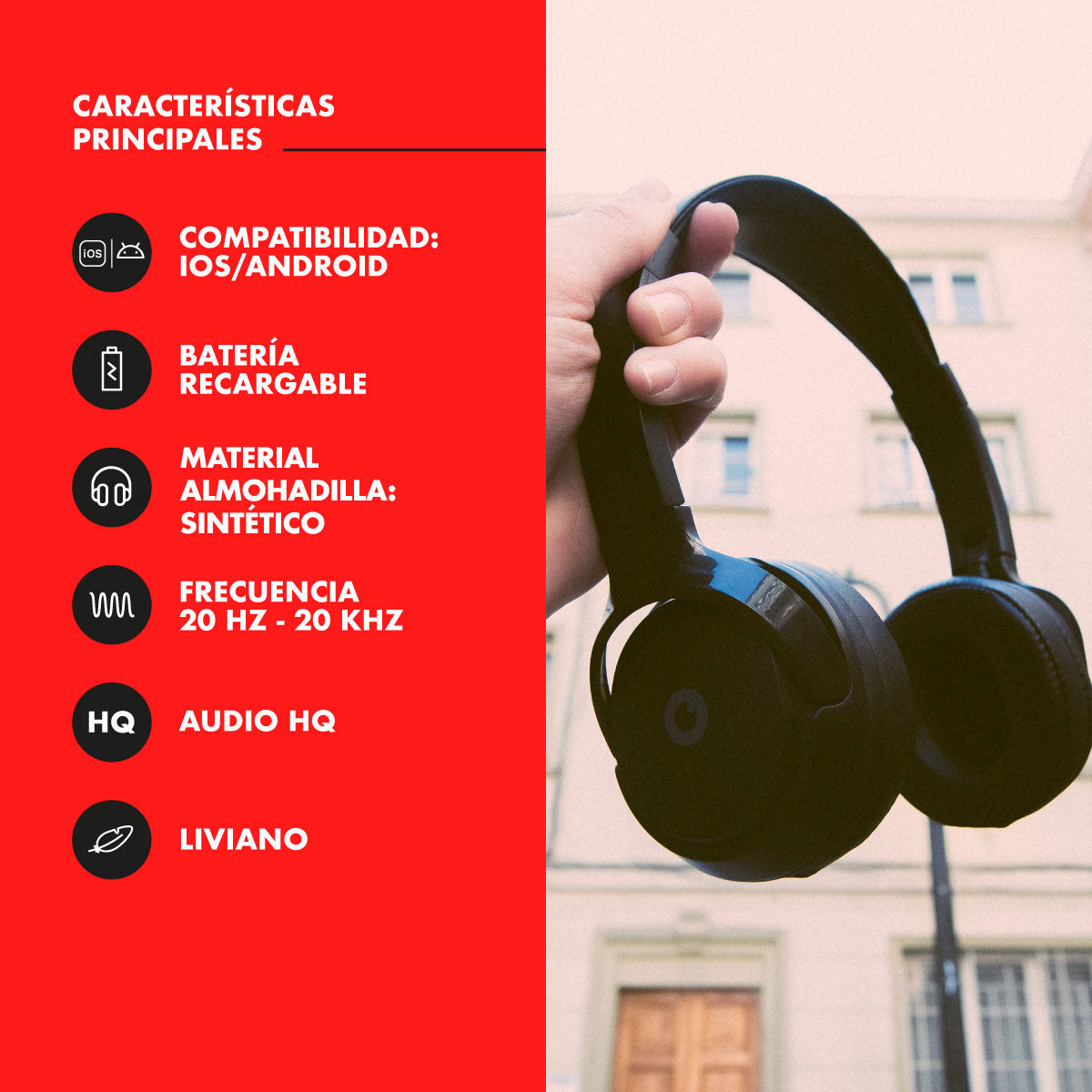 Audifonos Bluetooth Blik Soul400 32 hrs bateria
