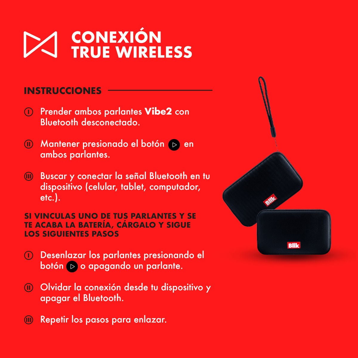 Parlante Bluetooth Blik VIBE2 IPX7