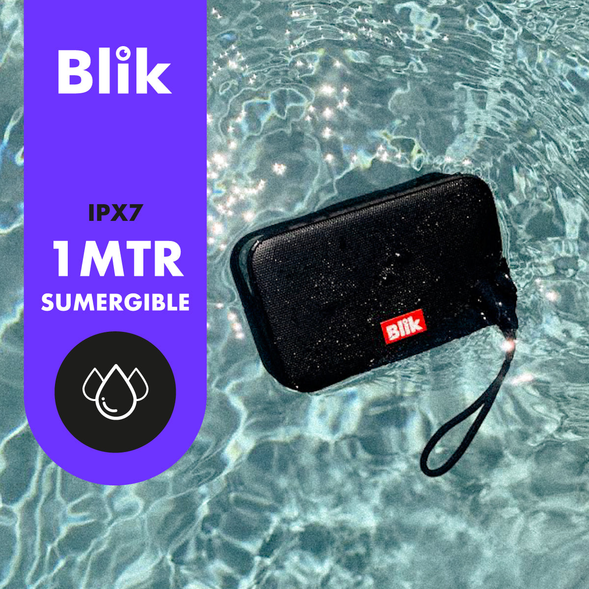 Parlante Bluetooth Blik VIBE Negro IPX7