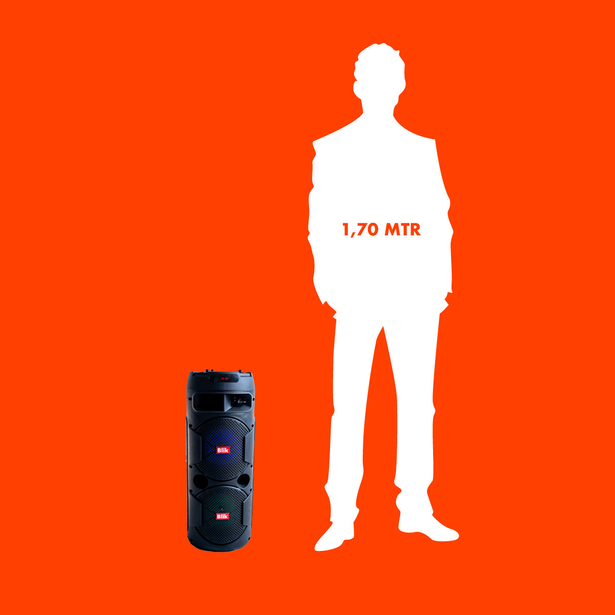 Parlante Bluetooth Karaoke Con Microfono Blik Screamer3 tamaño