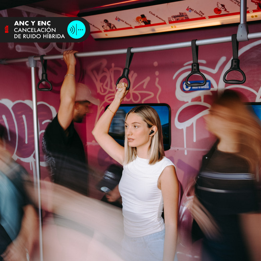 Audifonos Bluetooth Blik Air1000 Cancelación de ruido Adaptativa 25 hrs