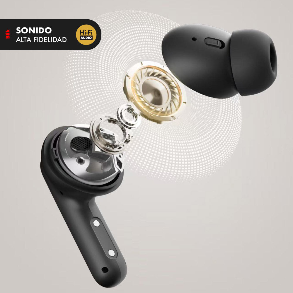 Audifonos Bluetooth Blik Air1000 Cancelación de ruido Adaptativa 25 hrs