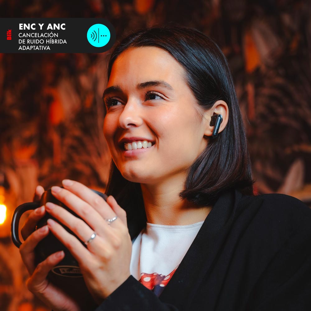 Audifonos Bluetooth Blik Air1000 Cancelación de ruido Adaptativa 25 hrs