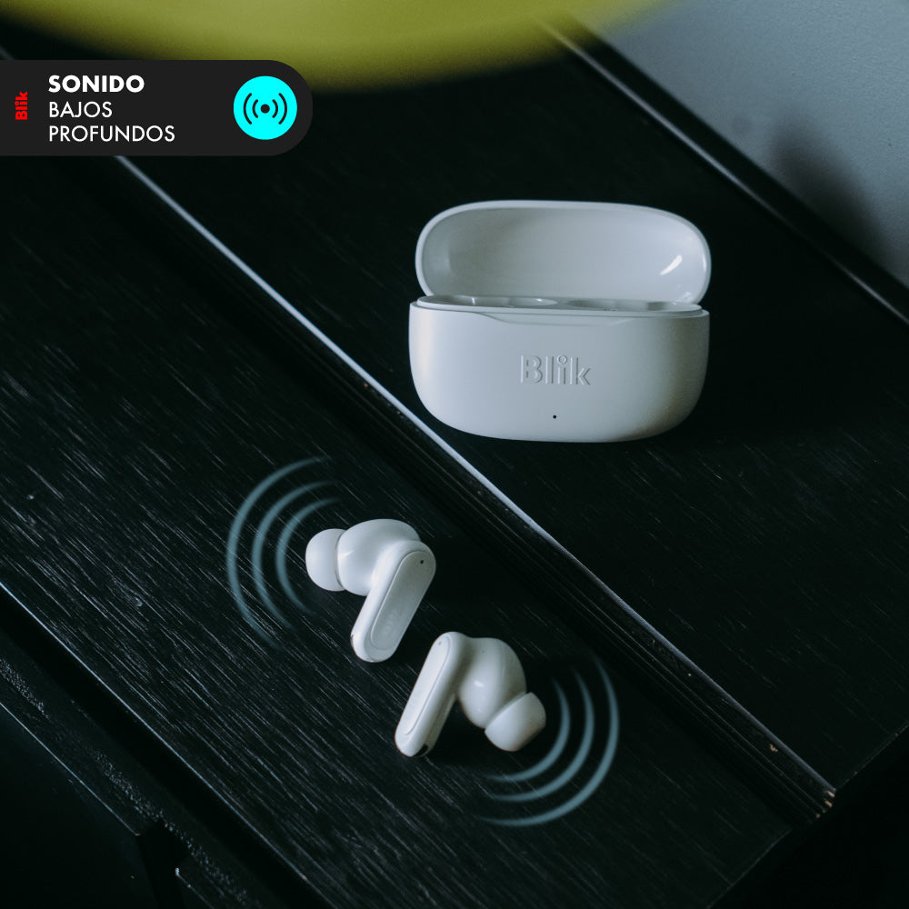 Audifonos Bluetooth Inalámbricos Blik Air500 blancos 30 hrs