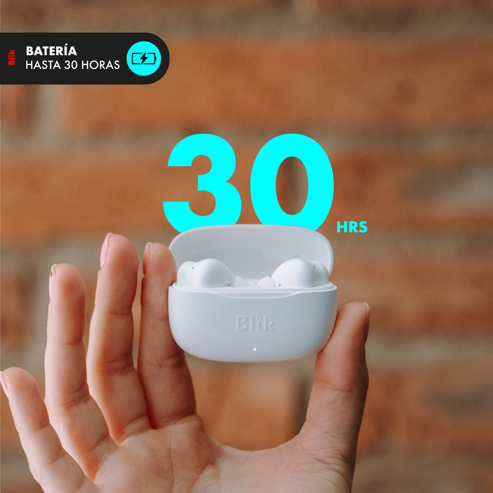 Audifonos Bluetooth Inalámbricos Blik Air500 blancos 30 hrs