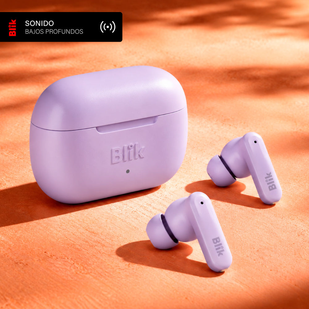 Audífonos Bluetooth Inalámbricos Blik Air700 40H Lila SONIDO BAJOS PROFUNDOS
