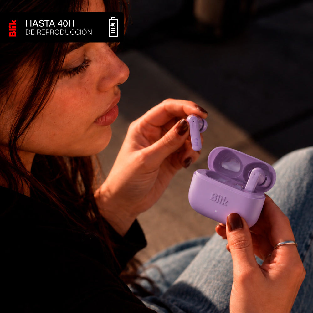 Audífonos Bluetooth Inalámbricos Blik Air700 40H Lila HASTA 40 HORAS DE REPRODUCCION