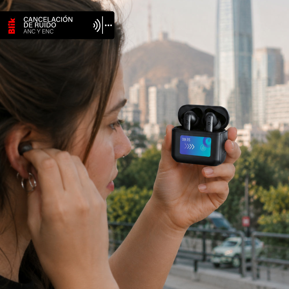 Audífonos Bluetooth Blik AirPlus ANC Pantalla Táctil
