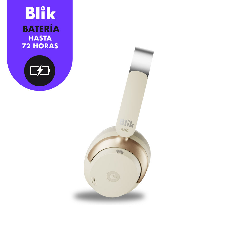 Audifonos Bluetooth Blik Aura950 Cancelación De Ruido 72H Cream
