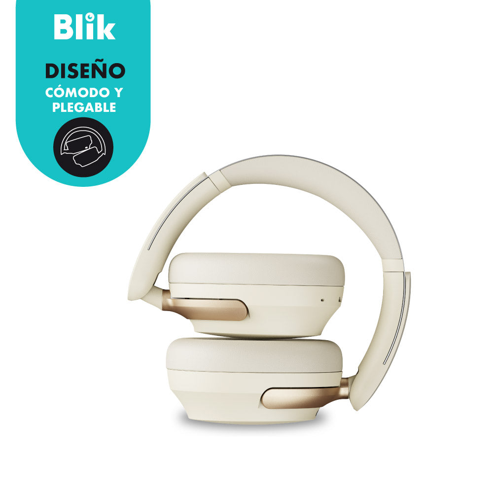 Audifonos Bluetooth Blik Aura950 Cancelación De Ruido 72H Cream