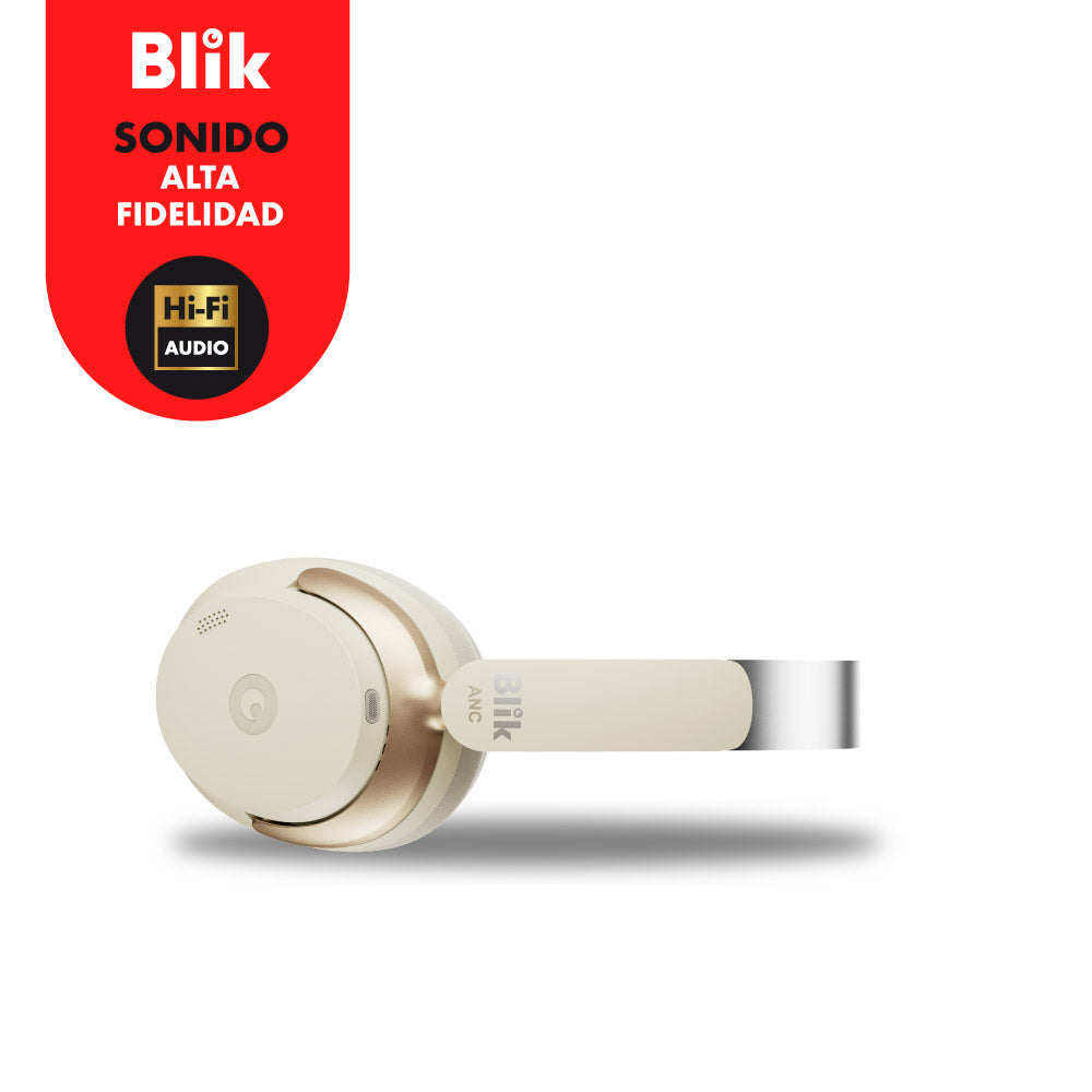 Audifonos Bluetooth Blik Aura950 Cancelación De Ruido 72H Cream