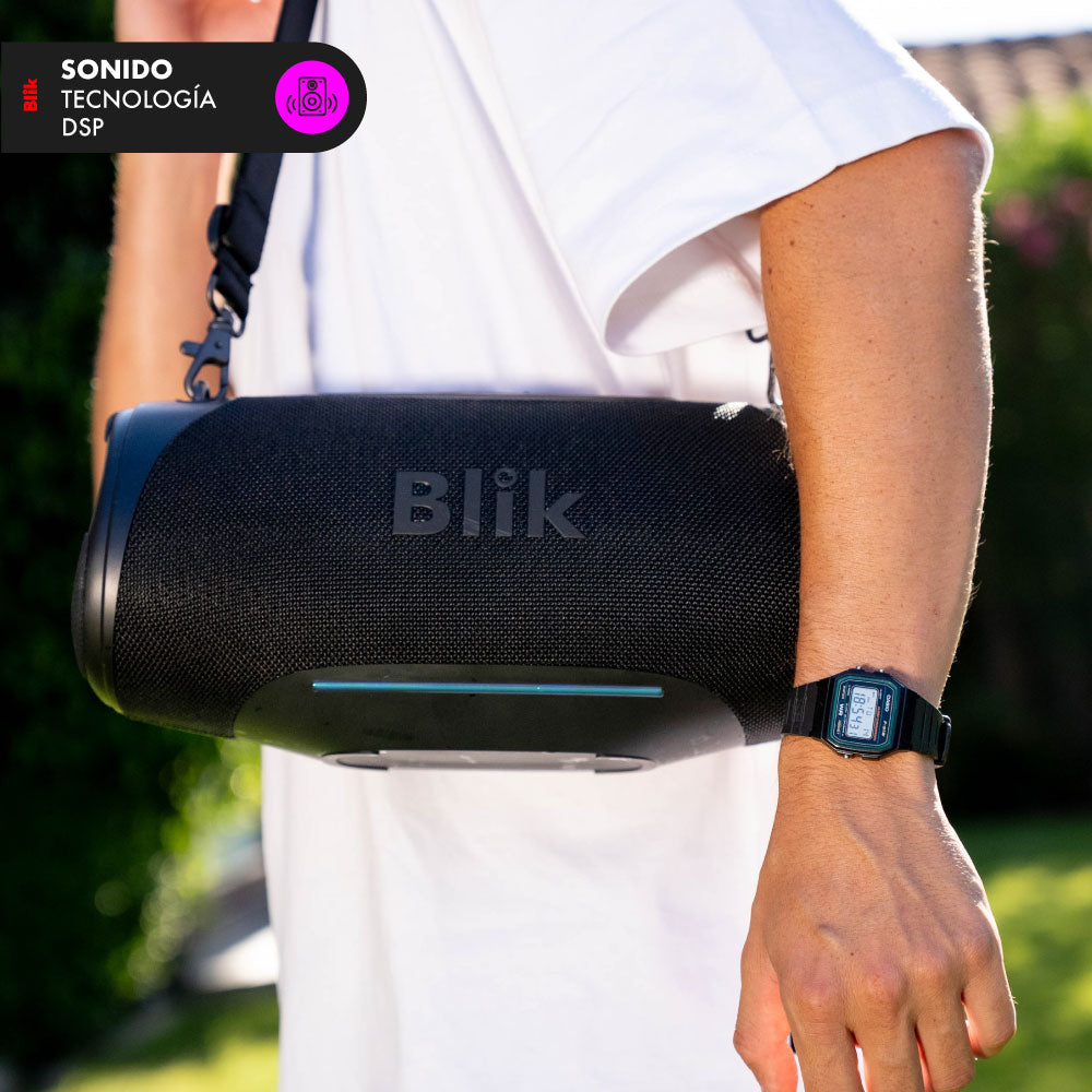 Parlante Bluetooth Portátil Blik Bass300 80W IPX7 8 Hrs