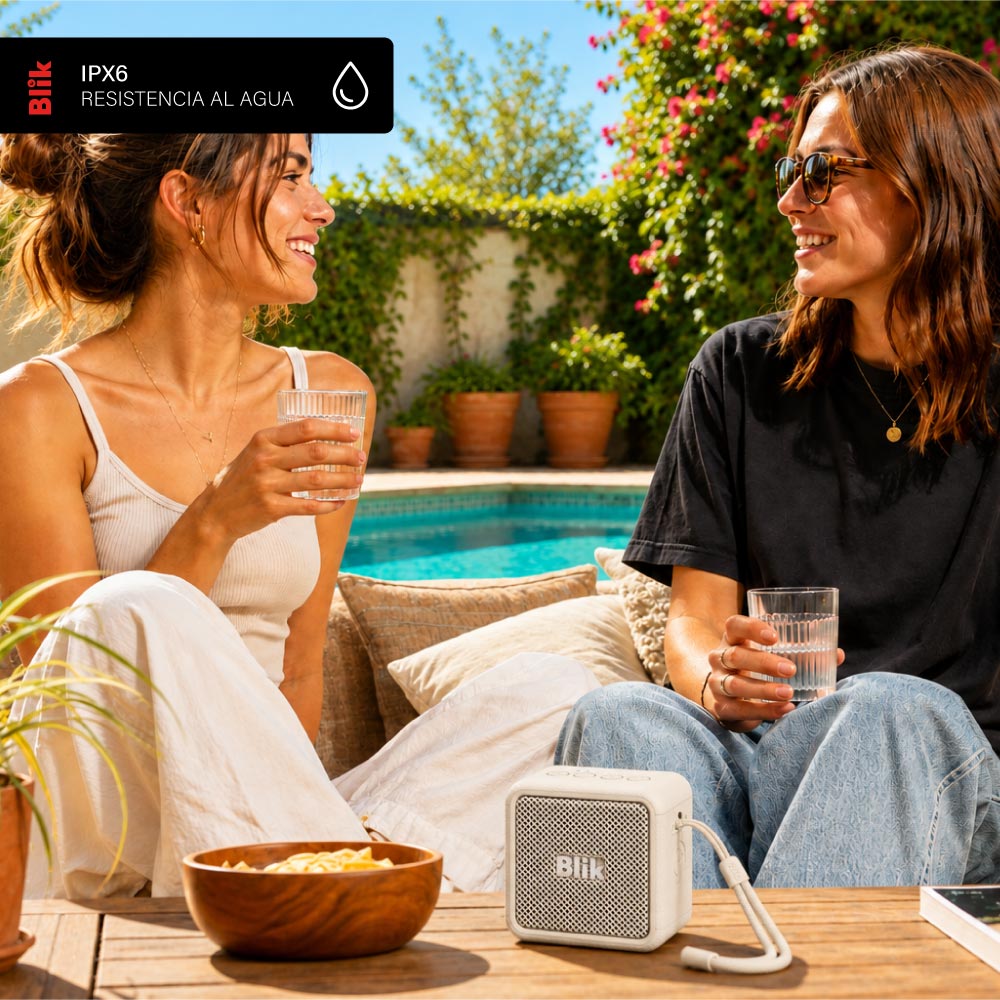 Parlante Bluetooth Blik BassGo 15W IPX6 19H TWS Crema