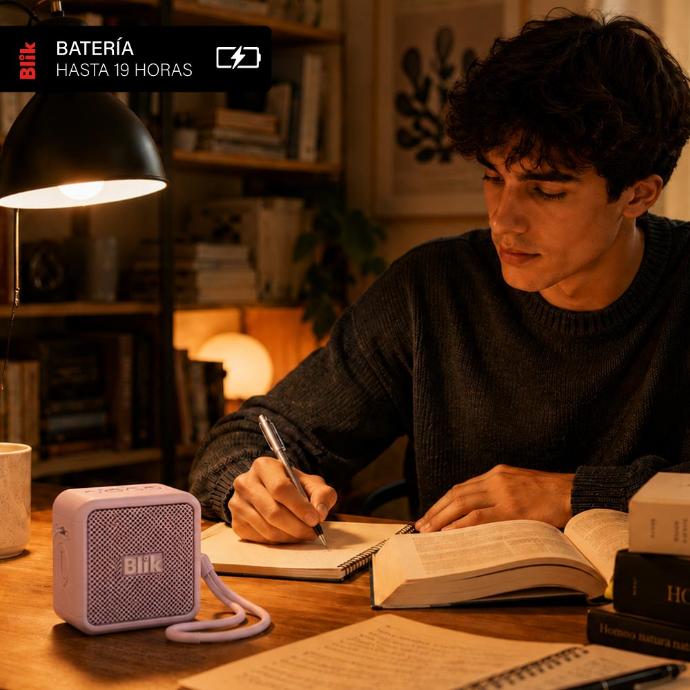Parlante Bluetooth Blik BassGo 15W IPX6 19H TWS Lila