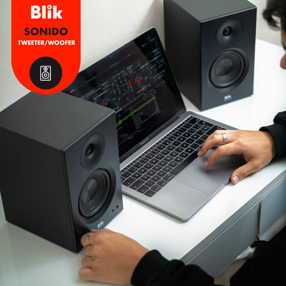 Par Parlantes Hi-Fi Bluetooth Blik Bookshelfone sonido excepcional