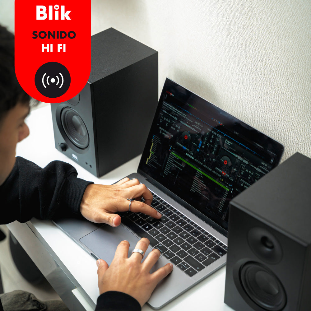 Par Parlantes Hi-Fi Bluetooth Blik Bookshelfone sonido HIFI