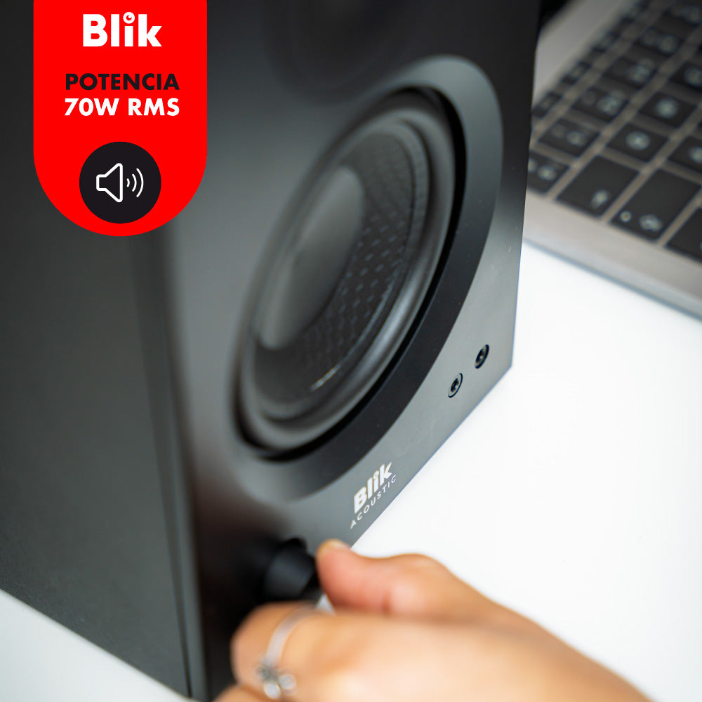 Par Parlantes Hi-Fi Bluetooth Blik Bookshelfone potencia 70w