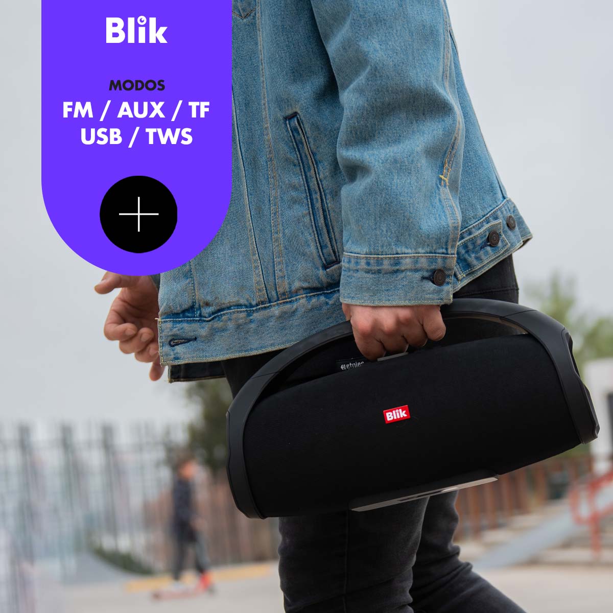 Parlante Bluetooth Portátil Blik Booster2 funciones