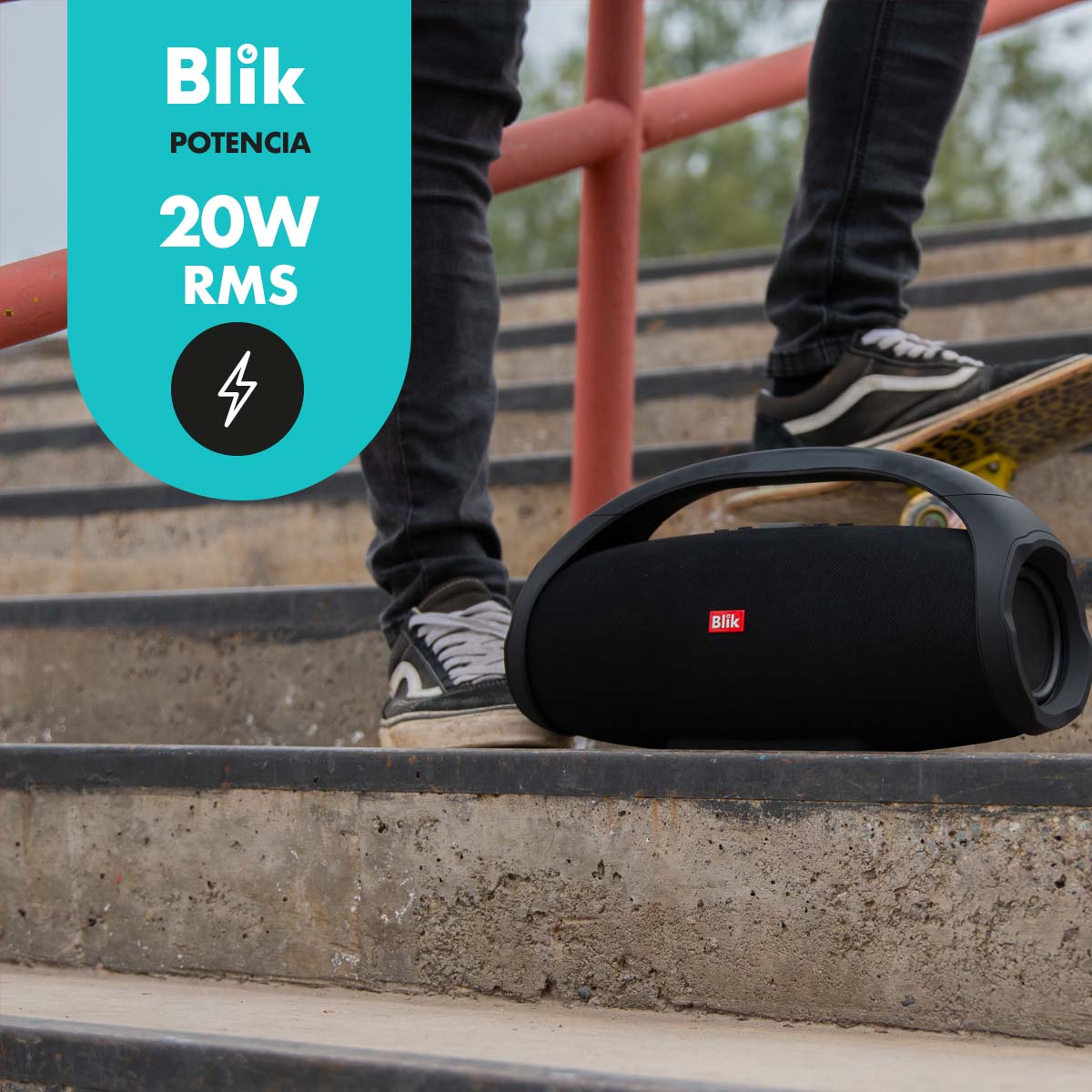 Parlante Bluetooth Portátil Blik Booster2 potencia 20w