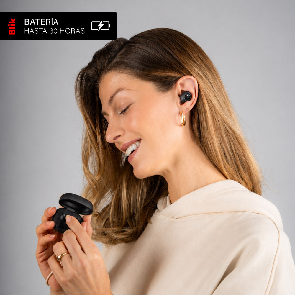 Audífonos Bluetooth Blik Buds80 30H IPX4 Negro