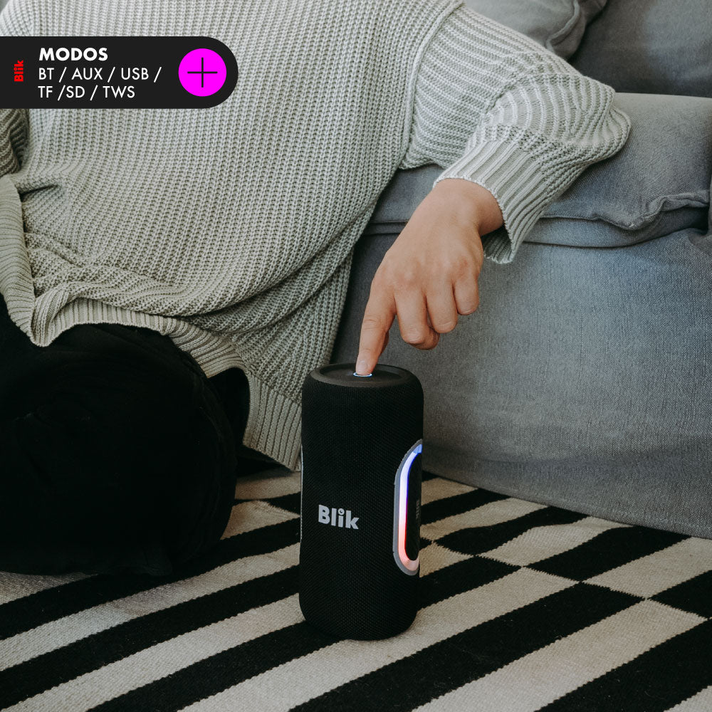 Parlante Bluetooth Portátil Blik Hypebass40 modos de reproduccion