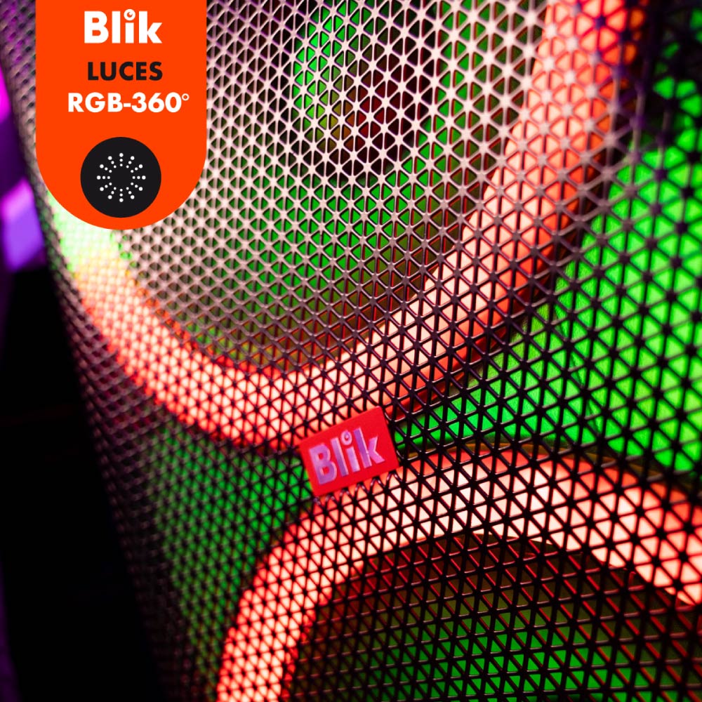 Parlante Bluetooth Karaoke Blik Light360 luces 360