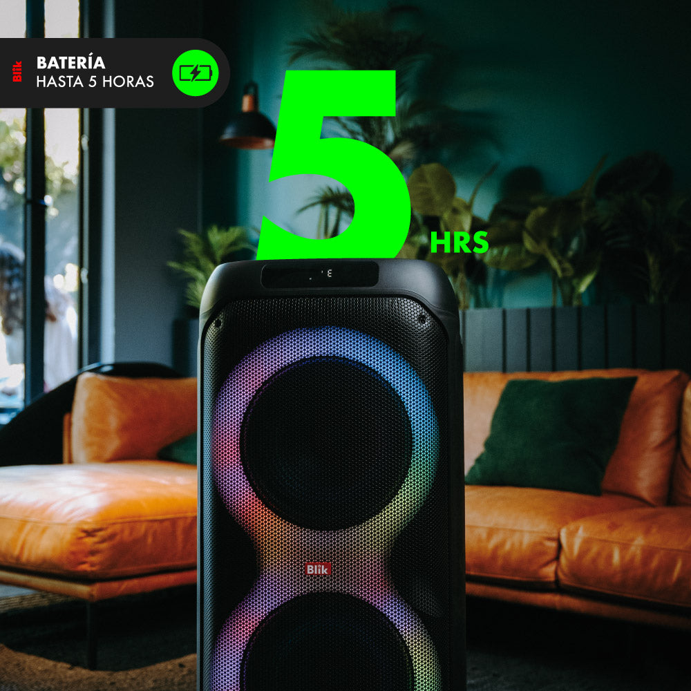 Parlante Bluetooth Karaoke Con Micrófono Blik Lightmax12 bateria