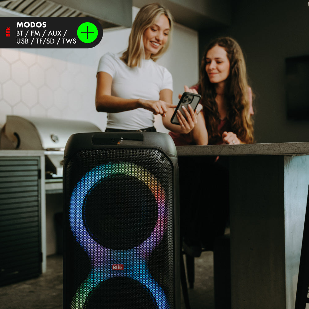 Parlante Bluetooth Karaoke Con Micrófono Blik Lightmax12 distintos modos