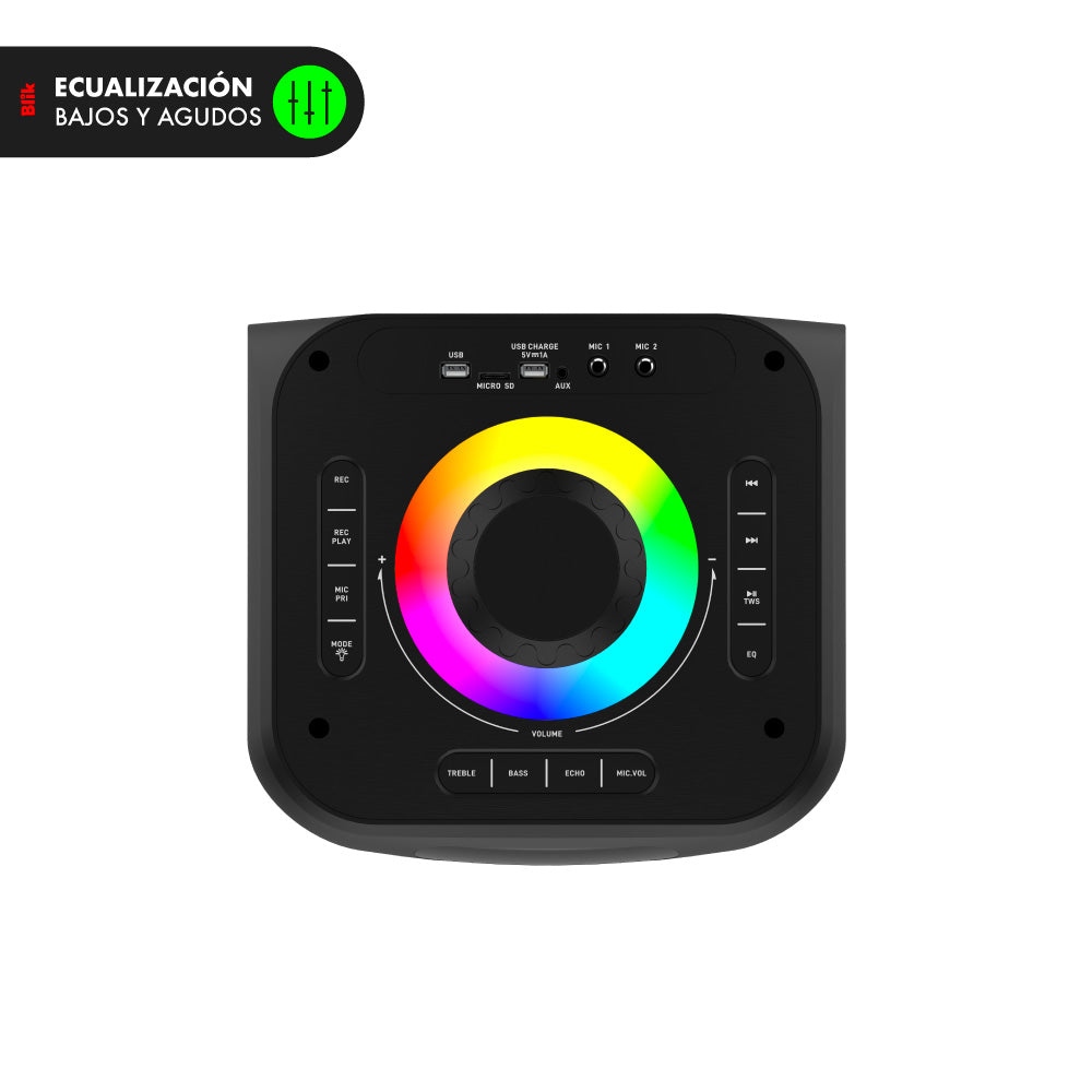 Parlante Bluetooth Karaoke Con Microfono Blik Lightup600