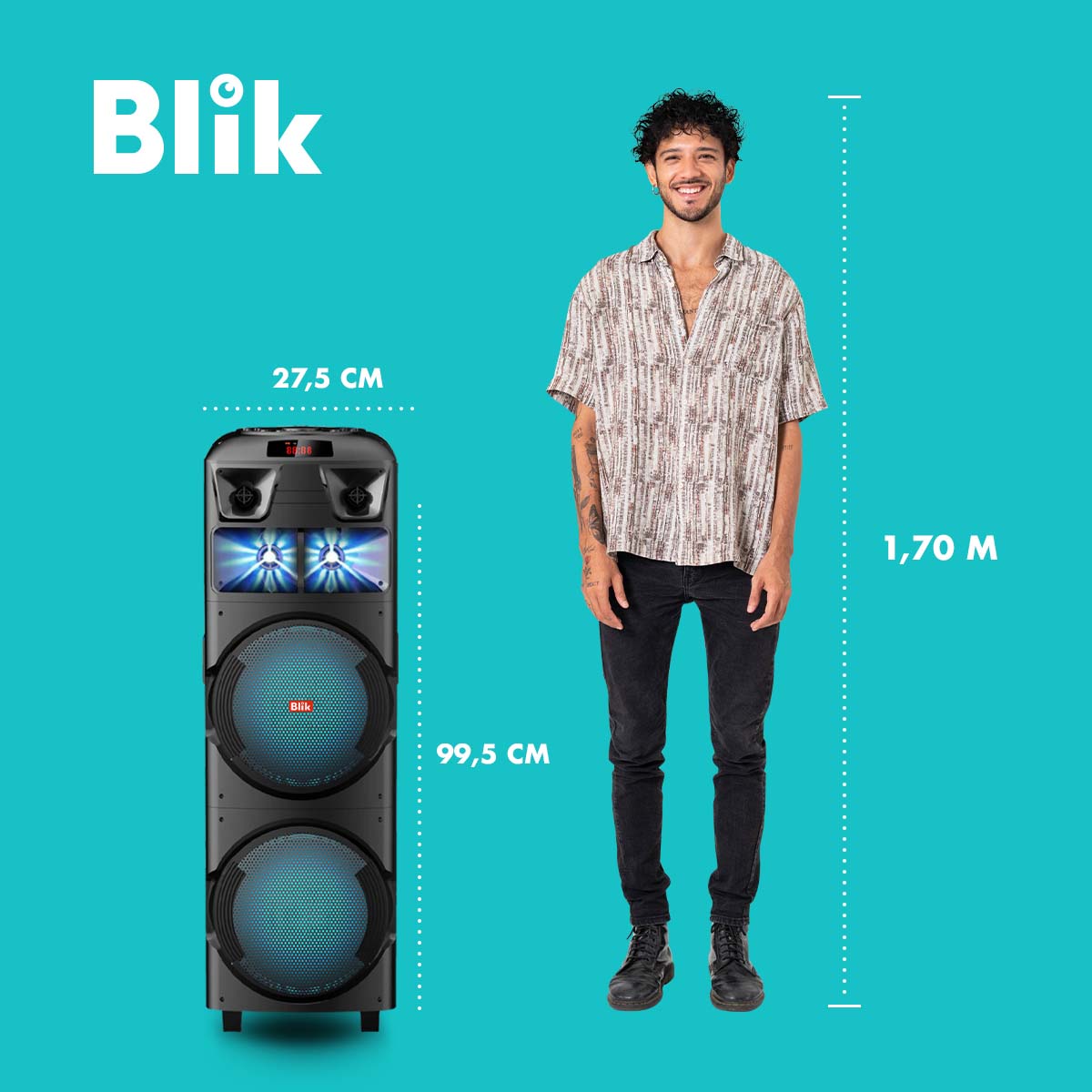 Parlante Bluetooth Karaoke Con Microfono Blik Maxparty - Blik
