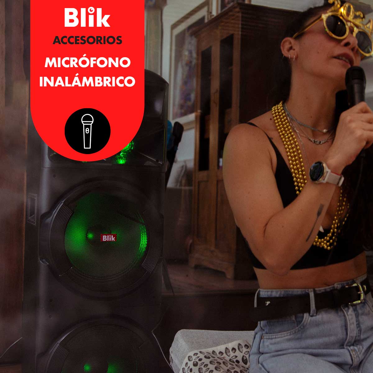 Parlante Bluetooth Karaoke Con Microfono Blik Maxparty - Blik
