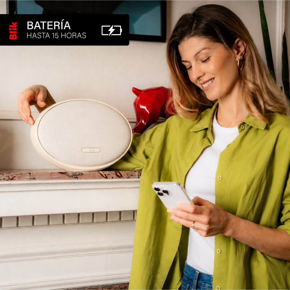 Parlante Bluetooth Blik Moonlight 60W Hi-Fi 15H DSP Crema