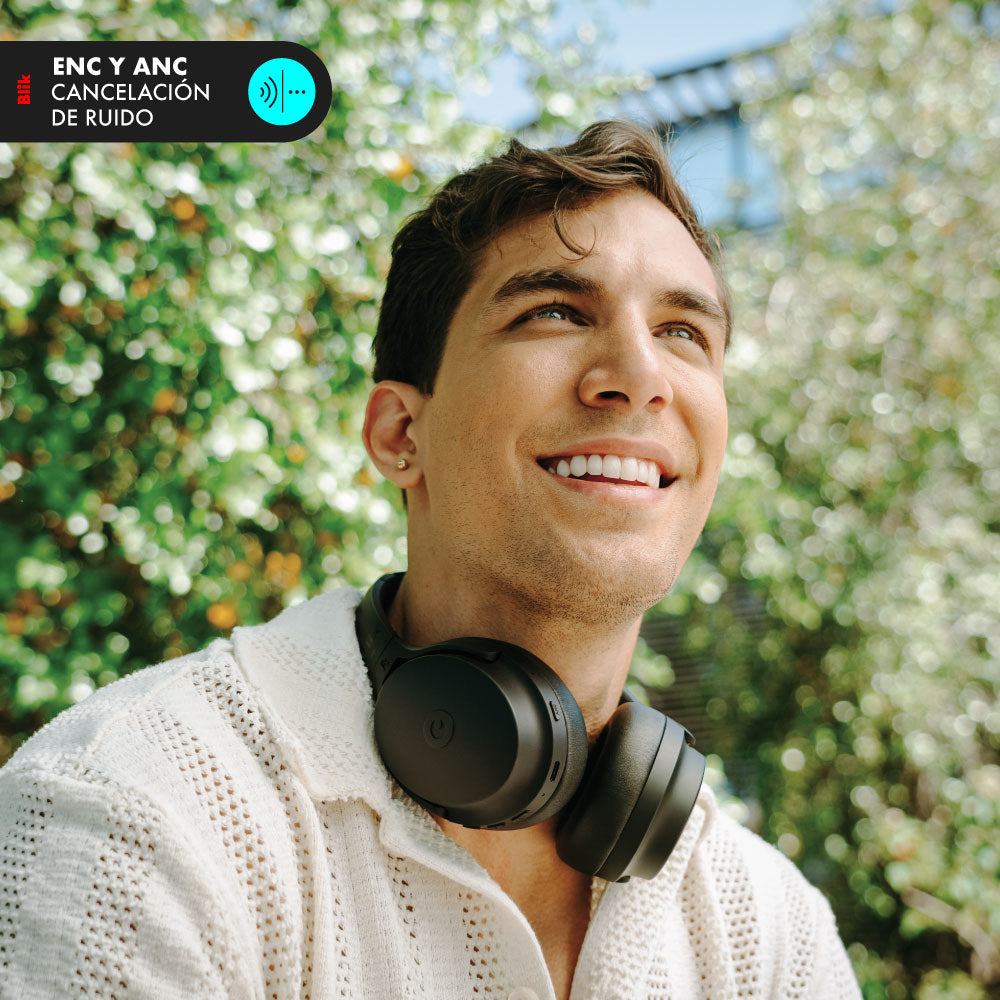 Audífonos Bluetooth Blik Neo Cancelación De Ruido 60H Negro