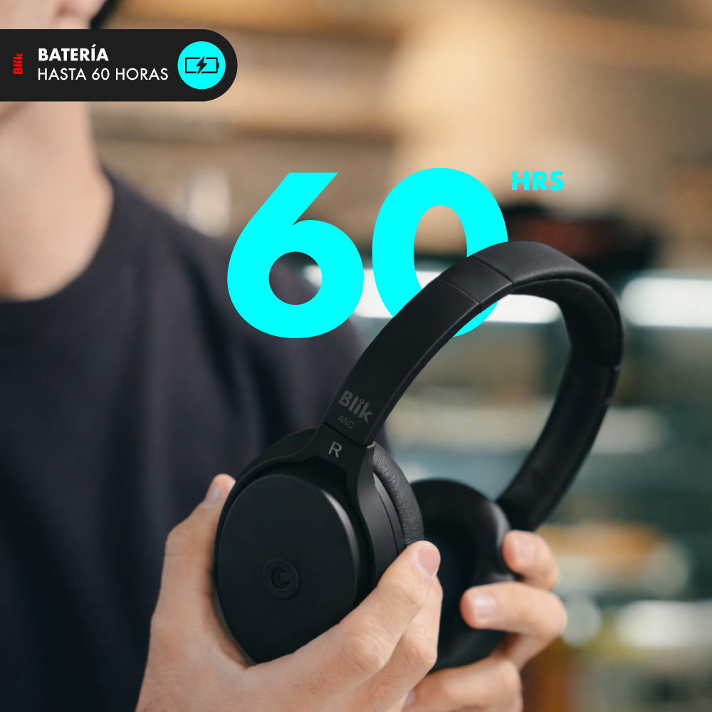 Audífonos Bluetooth Blik Neo Cancelación De Ruido 60H Negro