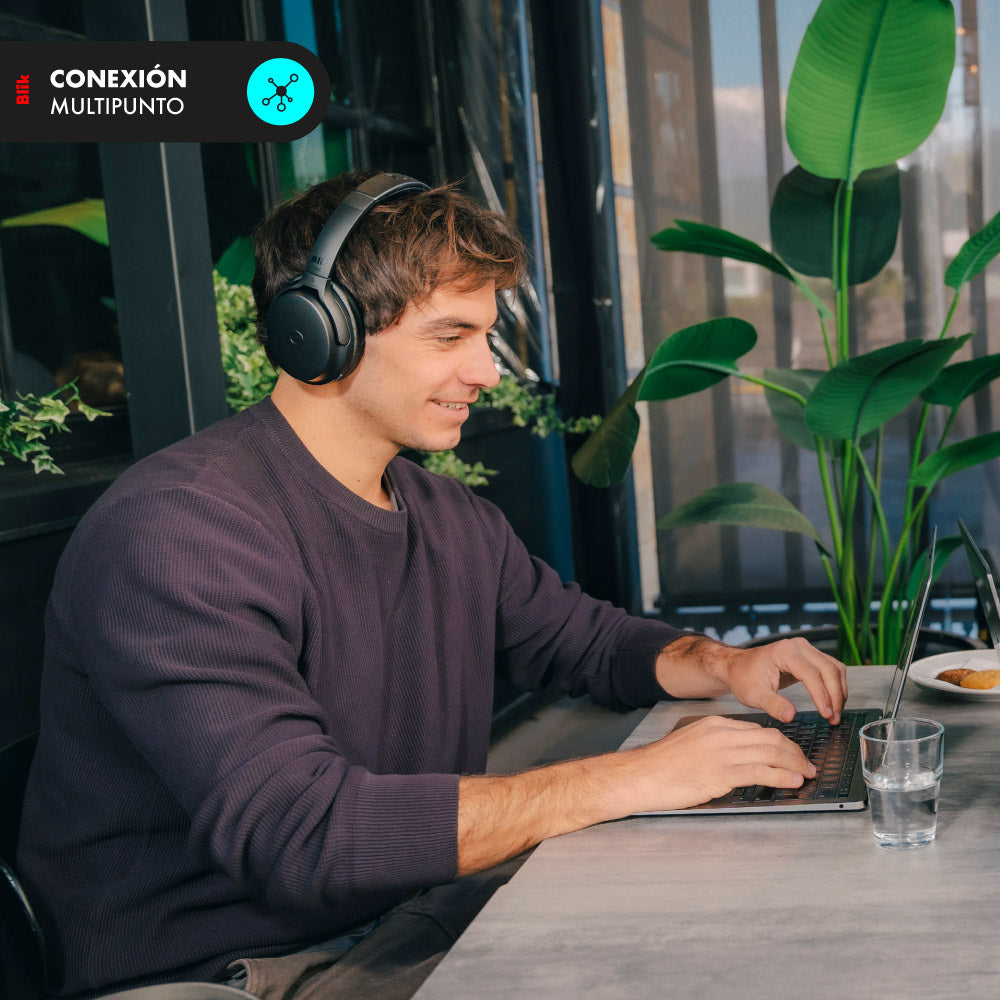 Audífonos Bluetooth Blik Neo Cancelación De Ruido 60H Negro