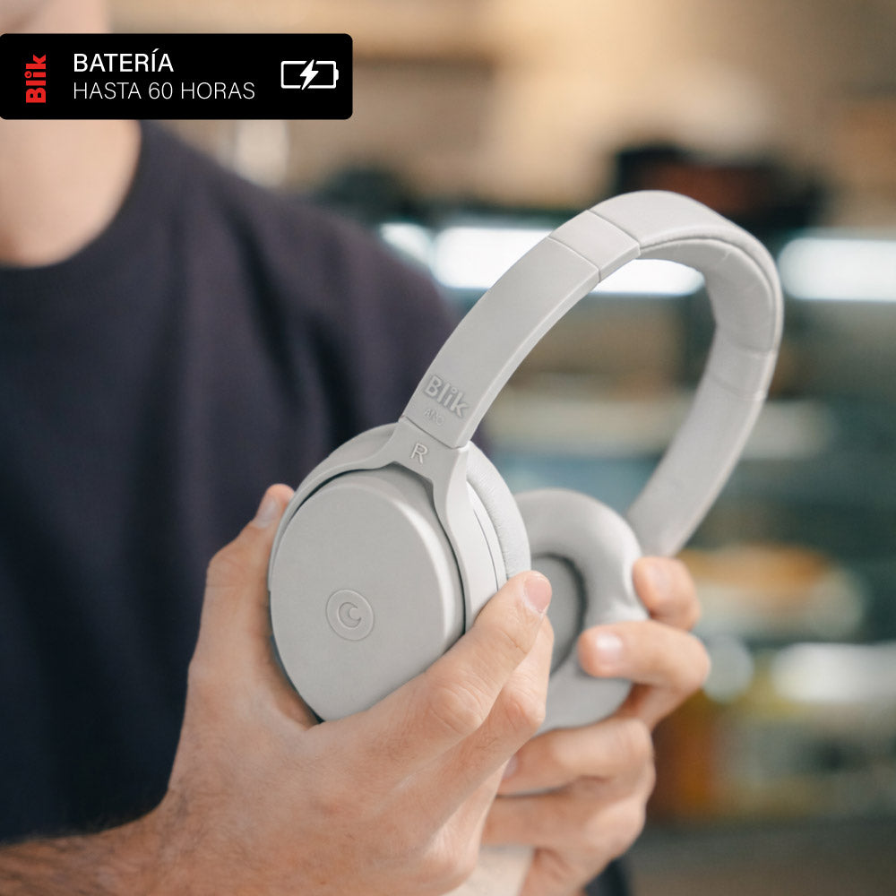 Audífonos Bluetooth Blik Neo Cancelación De Ruido 60H Gris