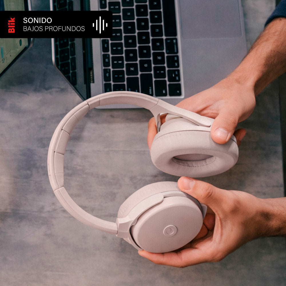 Audífonos Bluetooth Blik Neo Cancelación De Ruido 60H Rosa