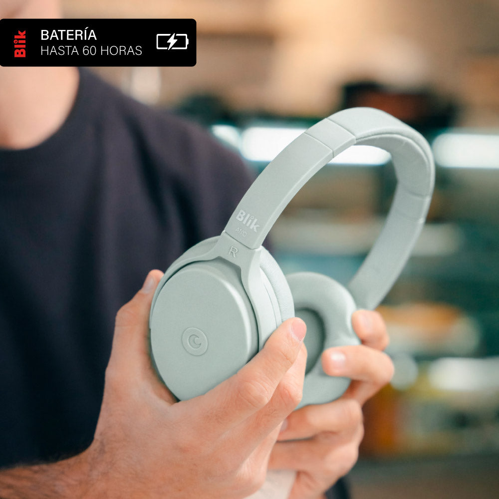 Audífonos Bluetooth Blik Neo Cancelación De Ruido 60H Verde