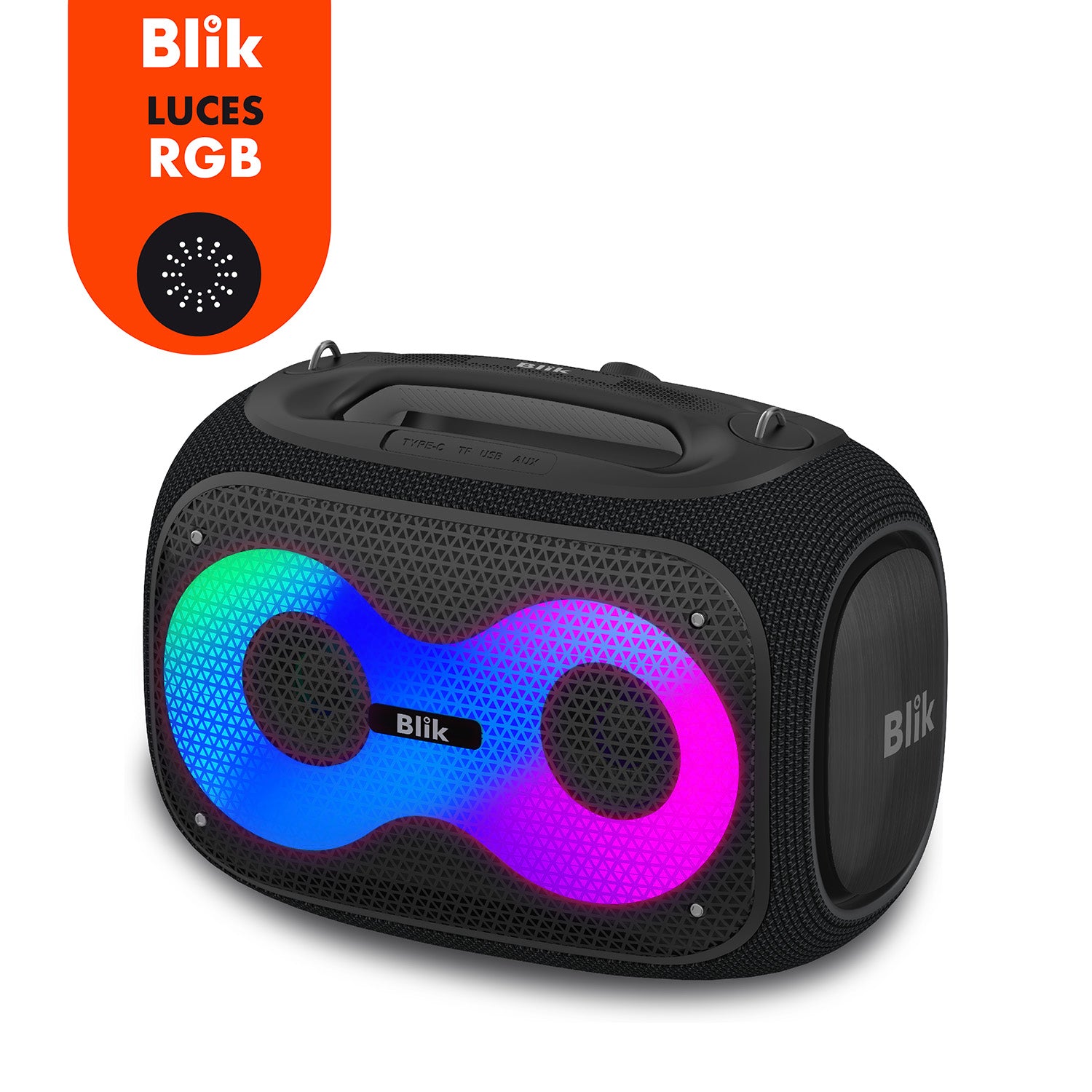 Parlante Bluetooth Portátil Blik Partybass120 Negro 120W IPX6 - Blik
