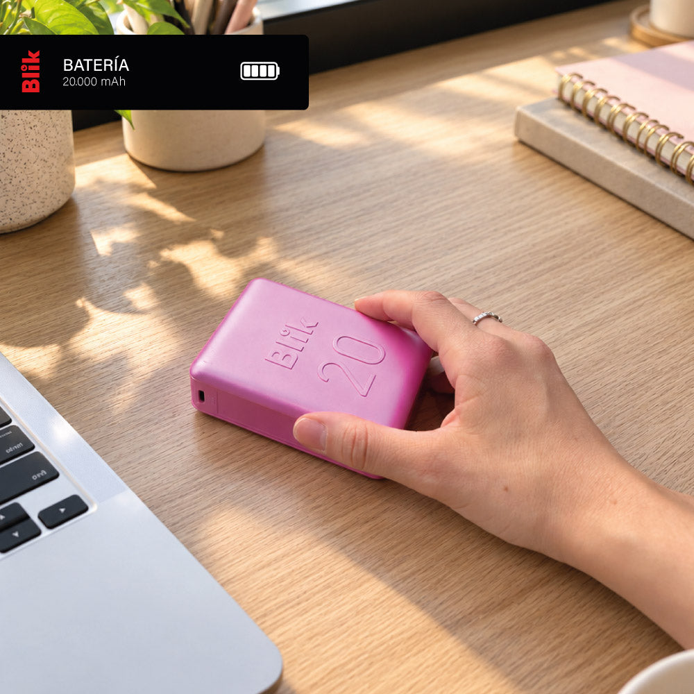 Batería Externa PowerBank Blik Power20 20000mAh 22.5W Rosado