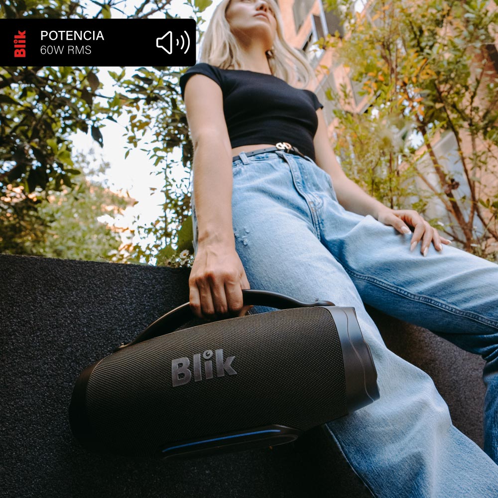 Parlante Bluetooth Portátil Blik Powerbass60 60W 15 Hrs potencia 60w RMS