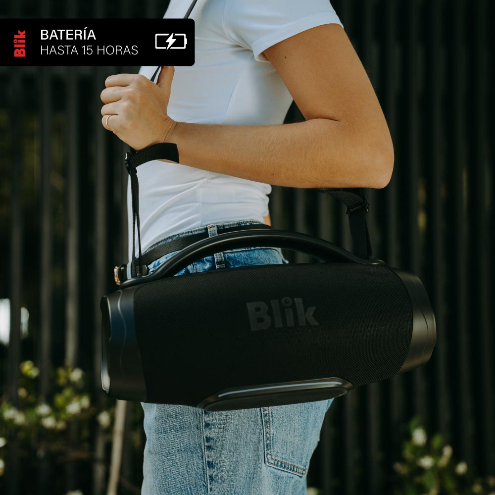 Parlante Bluetooth Portátil Blik Powerbass60 60W 15 Hrs bateria hasta 15 horas