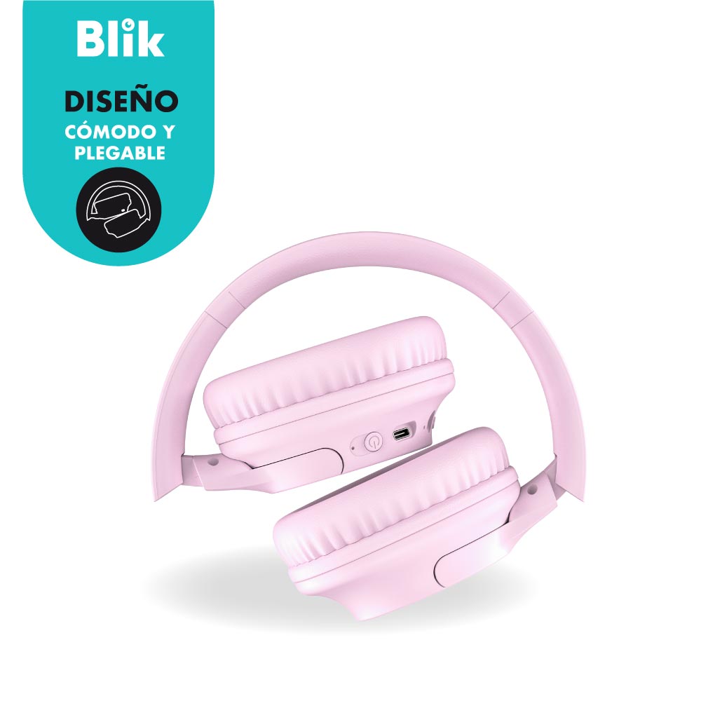 Audifonos Bluetooth Inalambricos Blik Soul250 Rosados diseño comodo
