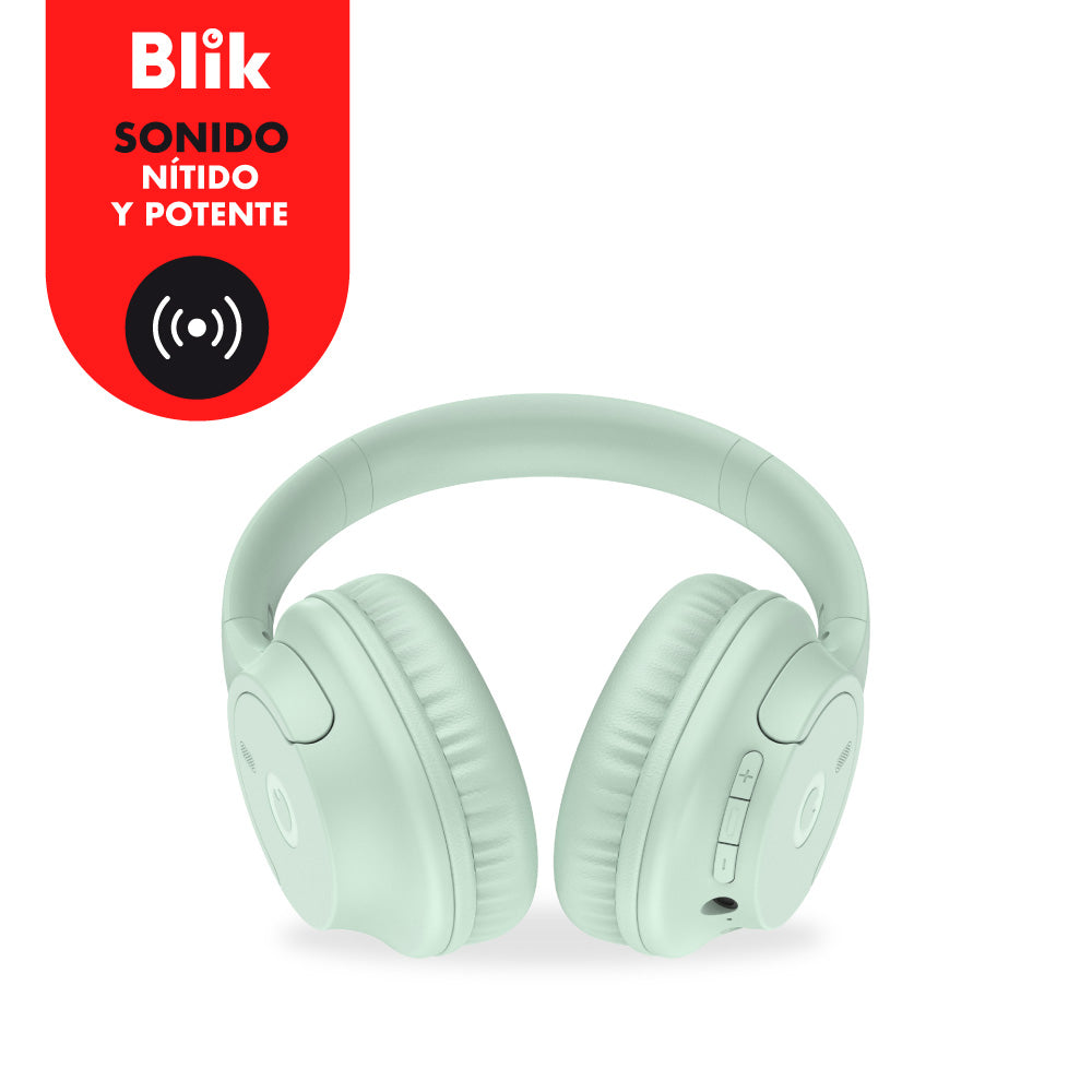 Audifonos Bluetooth Inalambricos Blik Soul250 Verdes 16 Hrs sonido nitido y potente
