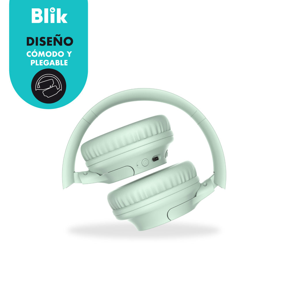 Audifonos Bluetooth Inalambricos Blik Soul250 Verdes 16 Hrs diseño compacto