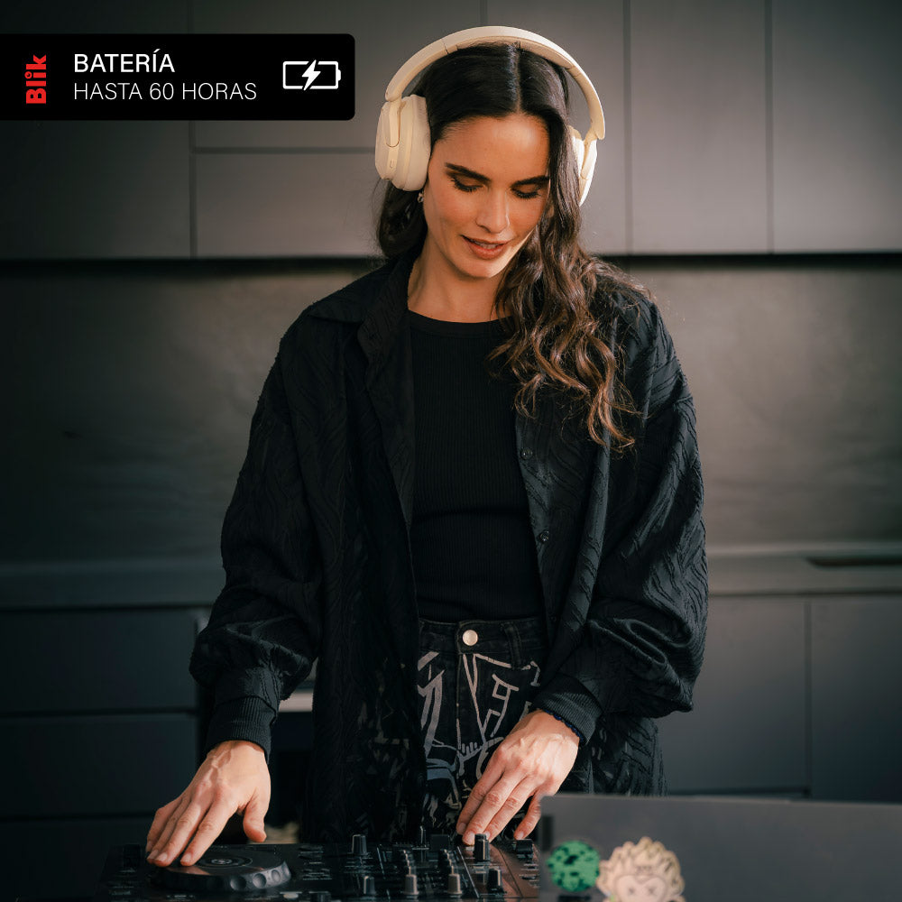 Audifonos Bluetooth Blik Soul900 Cancelación De Ruido 60H Crema