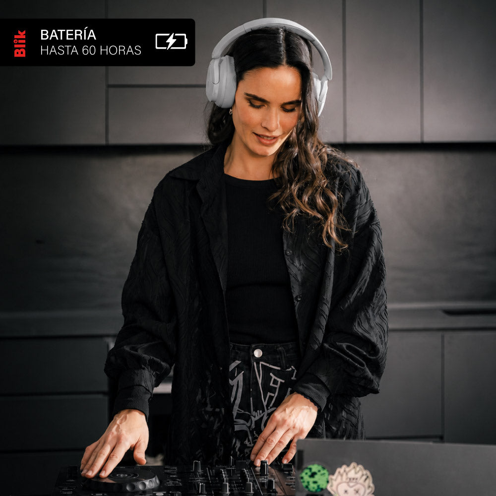 Audifonos Bluetooth Blik Soul900 Gris Cancelación De Ruido 60H