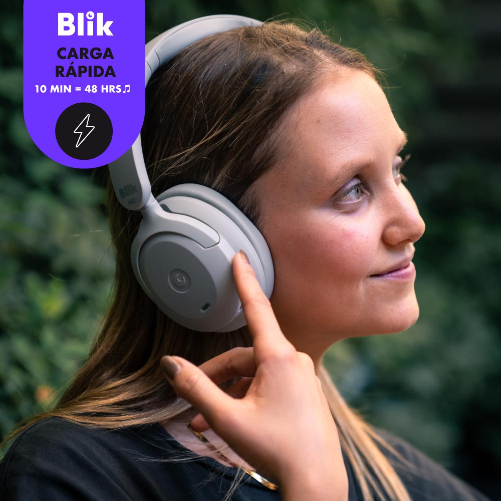 Audifonos Bluetooth Blik Soul900 Gris Cancelación De Ruido carga rapida