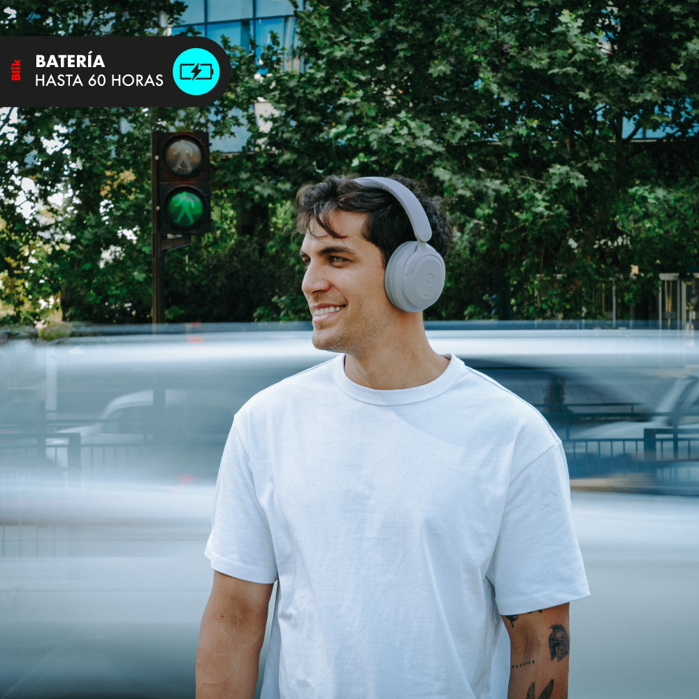 Audifonos Bluetooth Blik Soul900 Gris Cancelación De Ruido 60H
